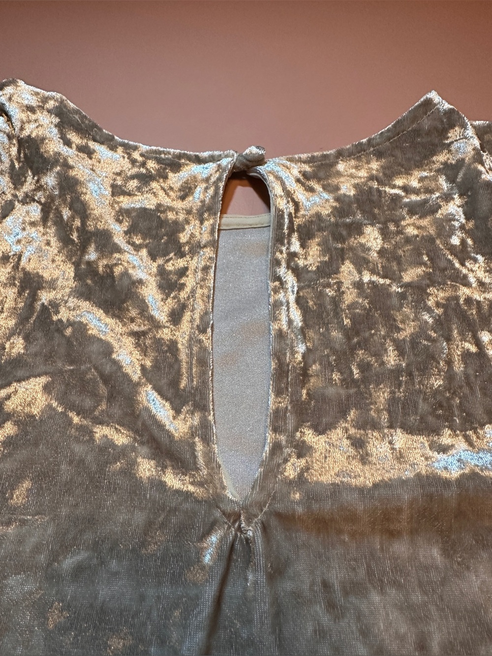 Sunday in Brooklyn Crushed Velvet Champagne/Silver Mini Dress - Picture 6 of 8